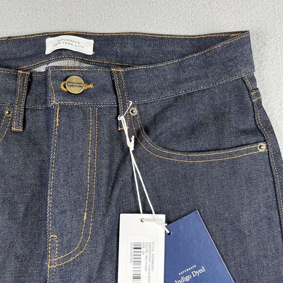 NWT‎ Saturdays NYC Charlie Skinny Slim Fit Raw Indigo Mid Rise Denim Jeans 29x32 - Picture 2 of 16